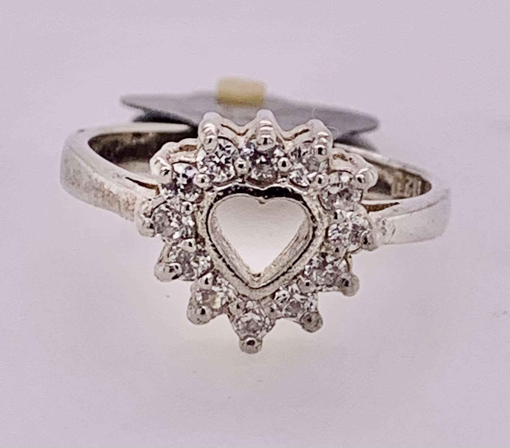 Sterling Silver Cubic Zirconia Heart Ring