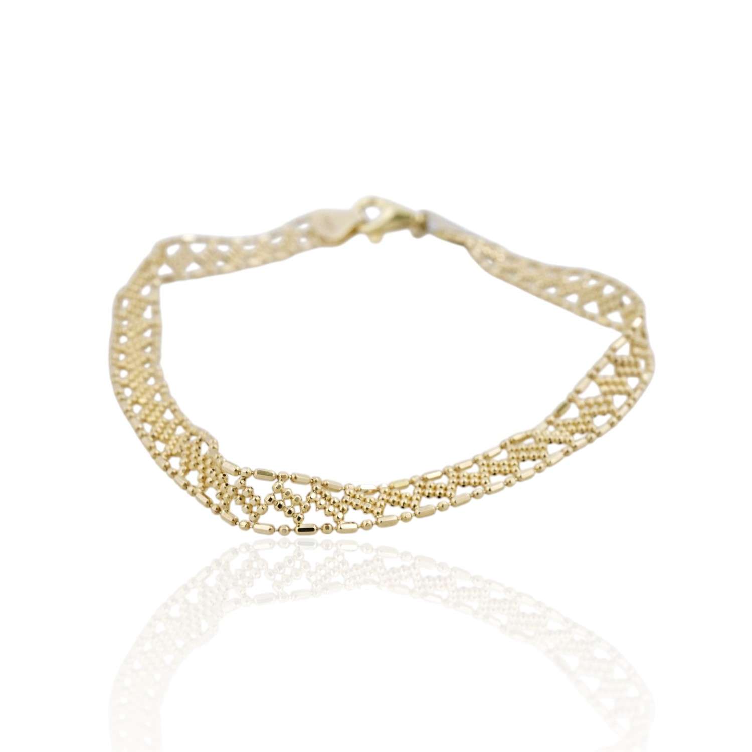 10k Yellow Gold Fancy Interwoven Bracelet