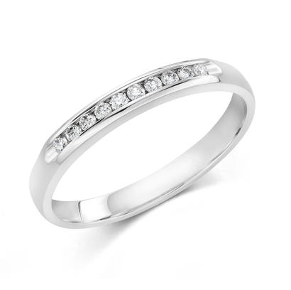 .100 Ctw Princess Cut Diamond Band / 14 Kt W