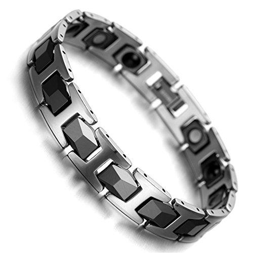Tungsten Magnetic Ceramic Hematite Men Bracelet