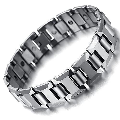 Tungsten Magnetic Germanium Hematite Men Bracelet