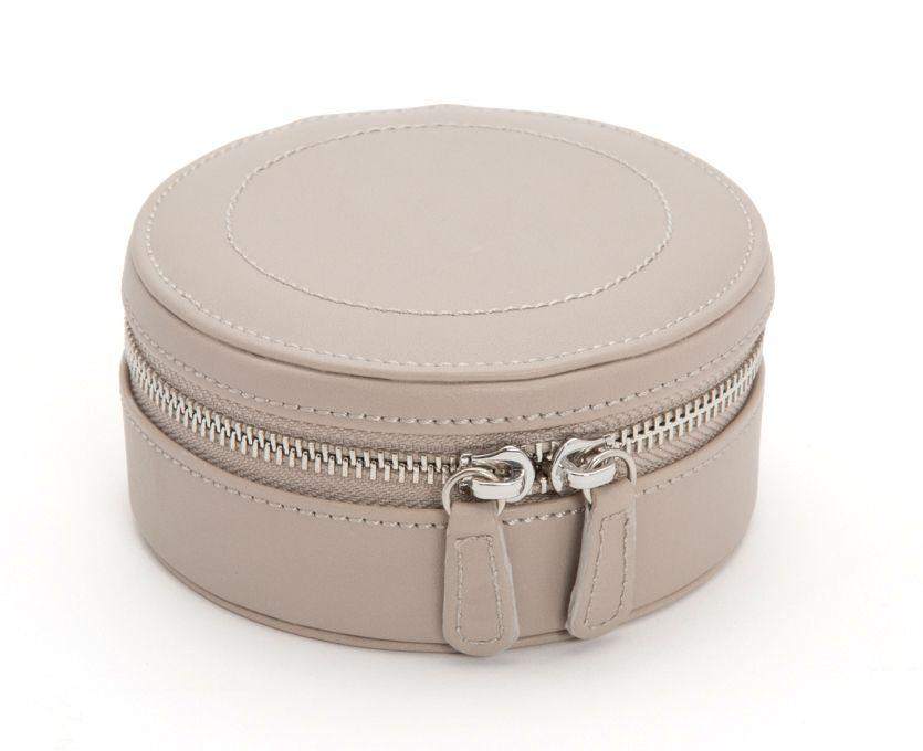 WOLF Sophia Zip Jewelry Case in Taupe