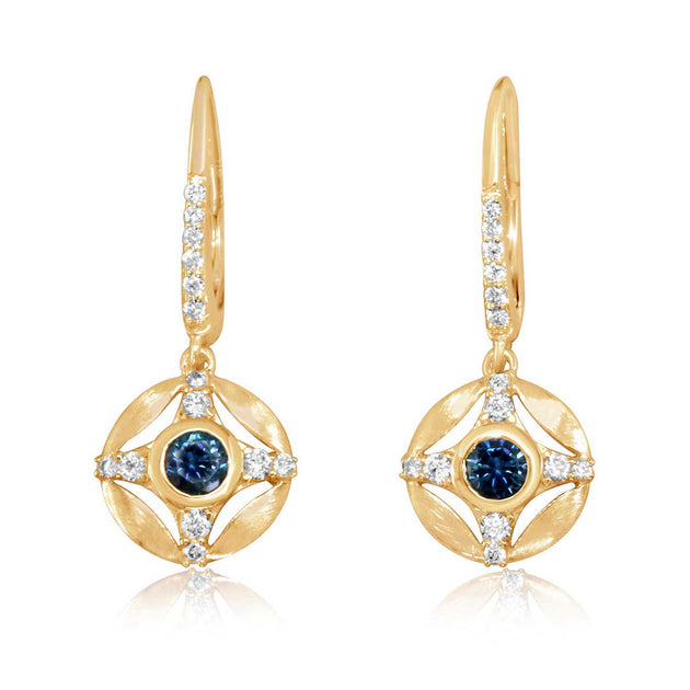 Parlé 14k Yellow Gold Montana Sapphire and Diamond Drop Earrings – ECC272MS2C