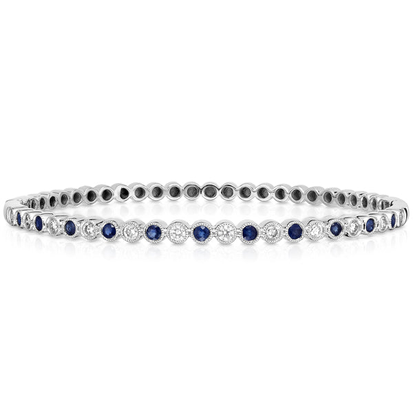 Sapphire and diamond tennis bracelet