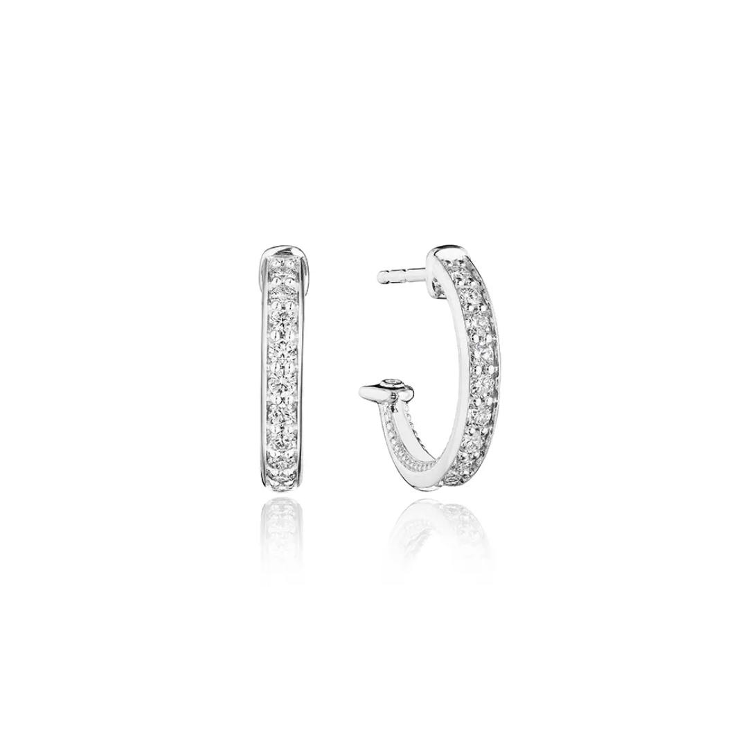 Verragio Felicity 18K White Gold Diamond Hoop Earrings