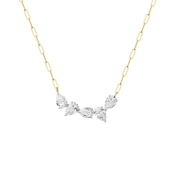 Phillips House 14K Yellow Gold Five Pear Diamond Necklace - N0007DPTY