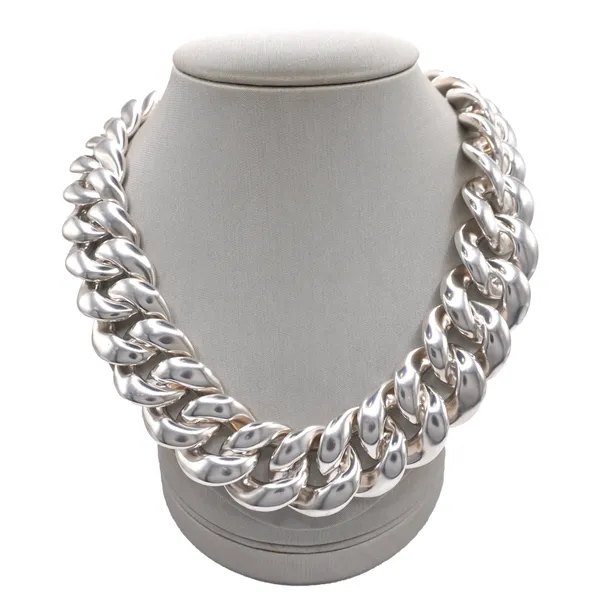 David Yurman Sterling Silver Wide Curb Necklace