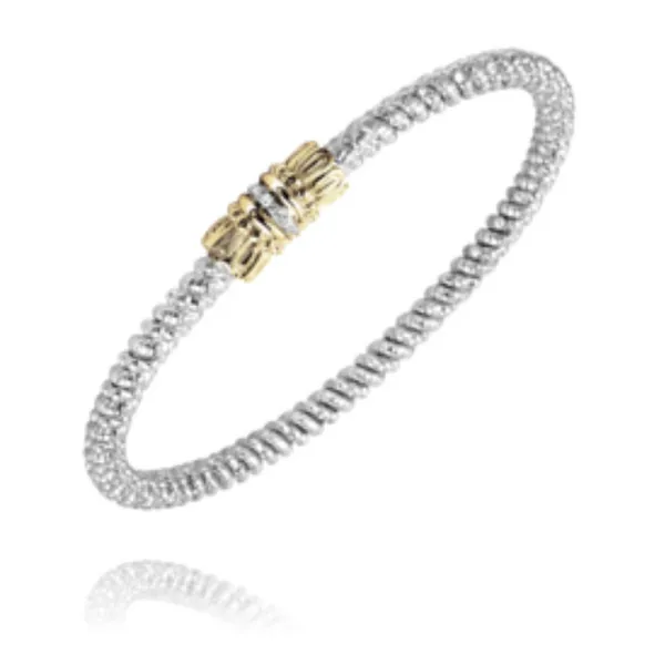 Vahan .05ctw Diamond Closed Bangle- Sterling Silver