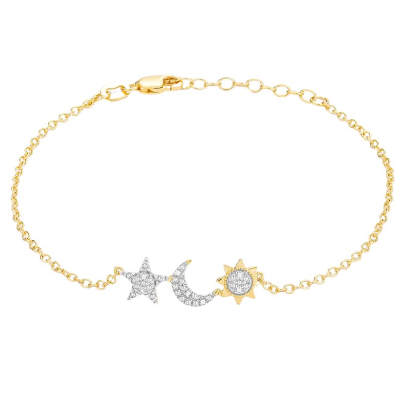 ELLA STEIN Star, Moon, & Sun Chain Bracelet