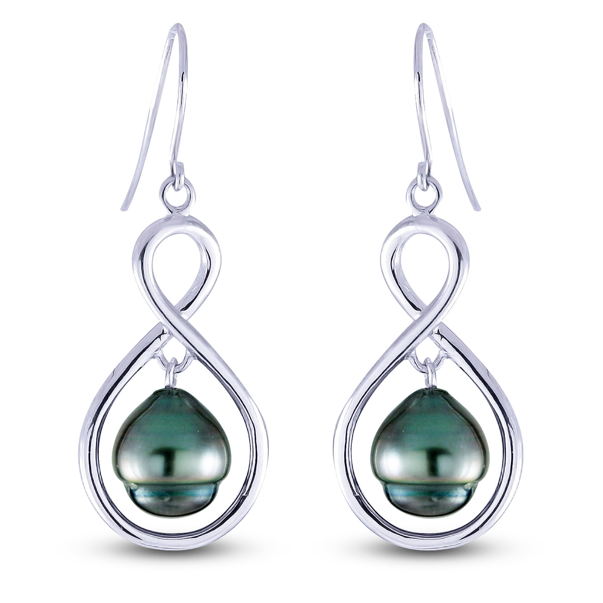Tahitian Pearl Infinity Earrings
