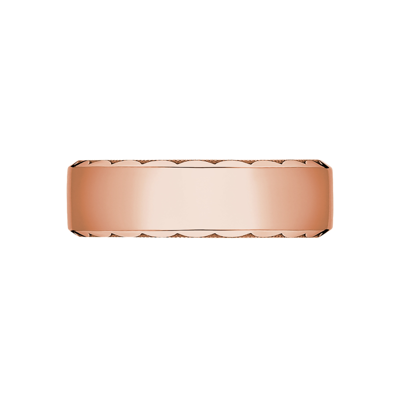 64-7 Sculpted Crescent Men's Rose Gold Wedding Band