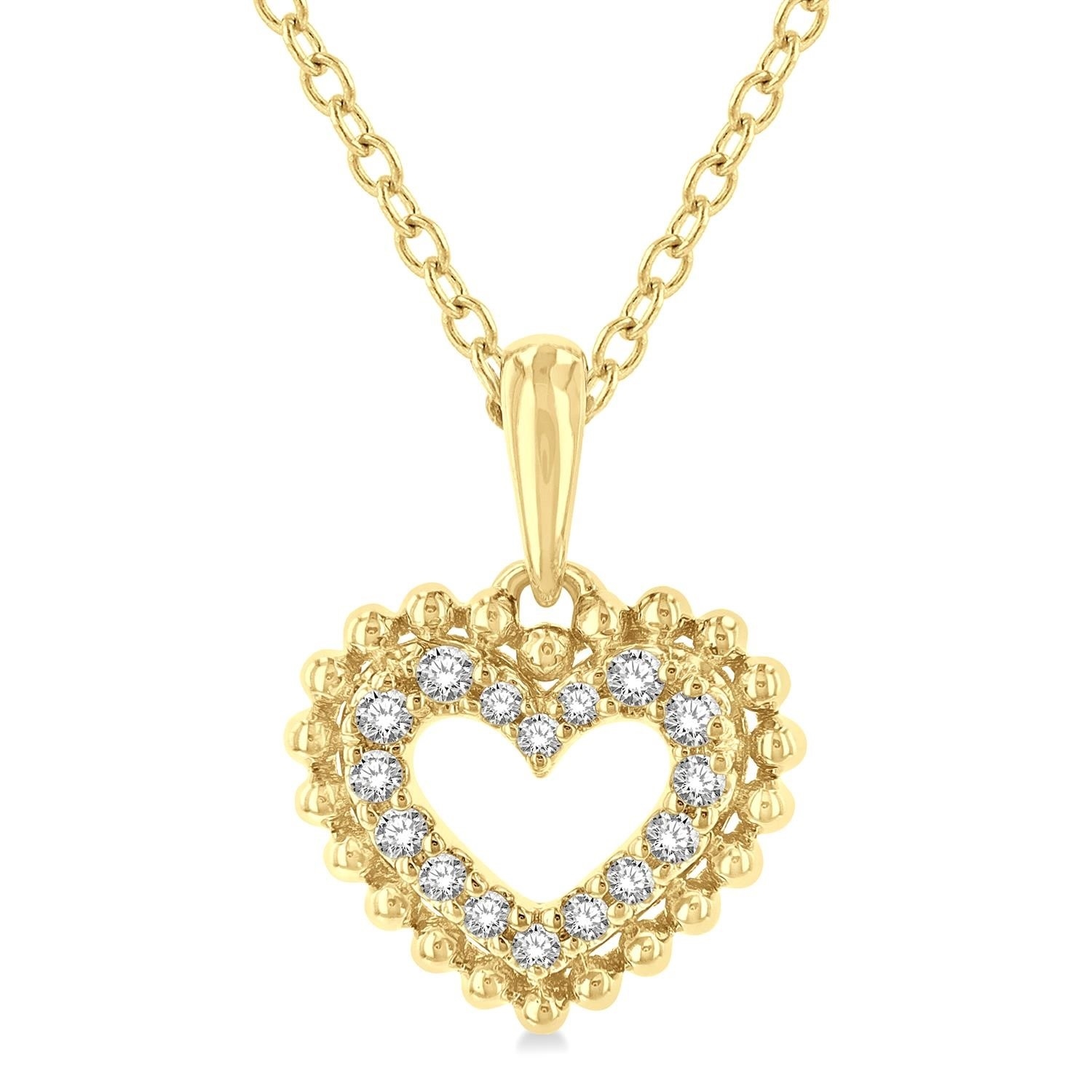 0.08ctw Diamond Heart 10k Yellow Gold Pendant