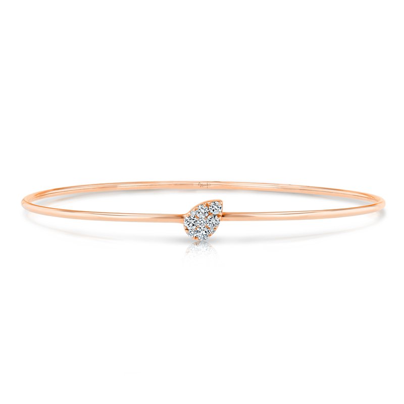 14K Rose Gold Cluster Stackable Bangle