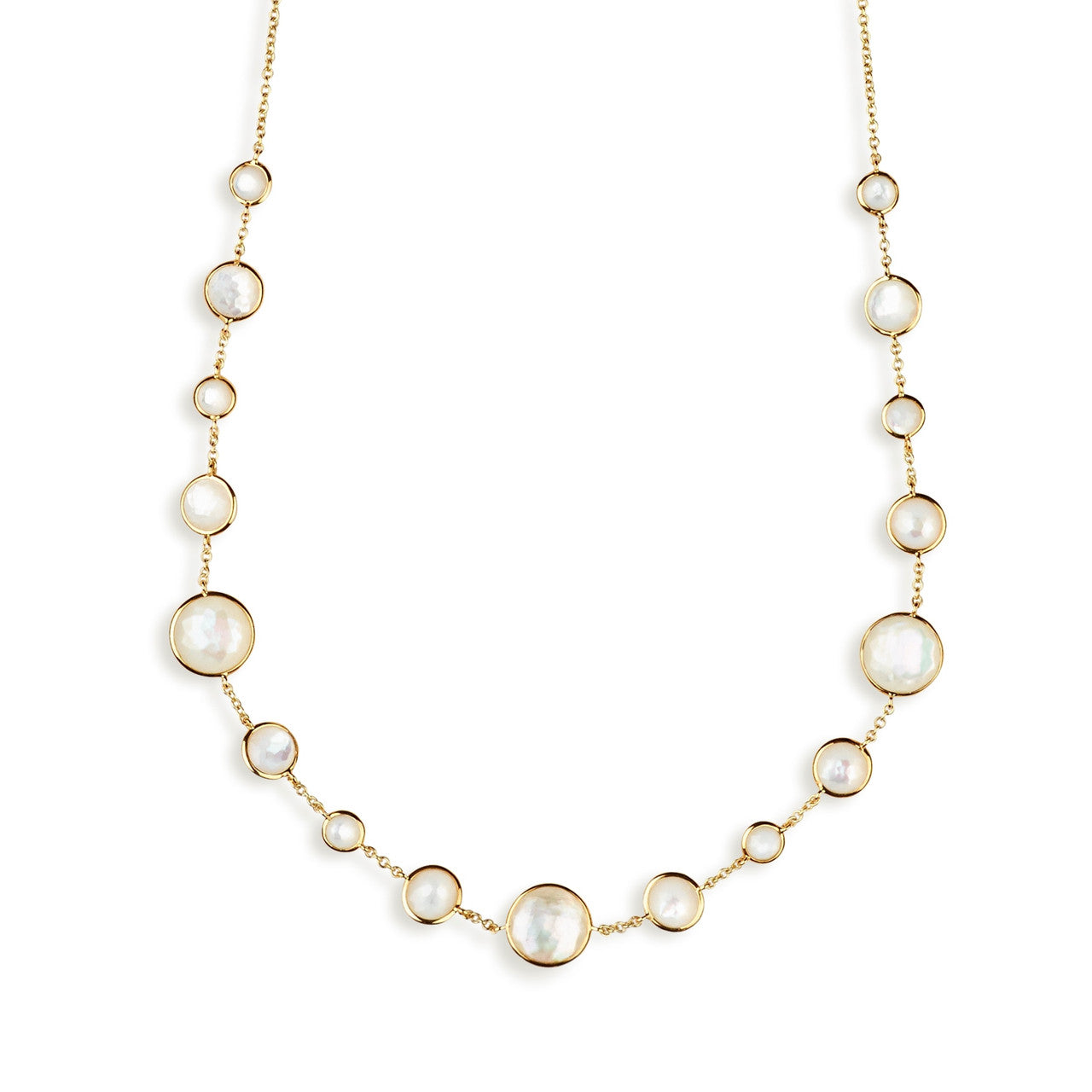 Lollitini Short Mother of Pear Necklace in 18K Gold