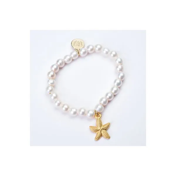 Wendy Perry Designs Pearl Bracelet with Starfish Charm