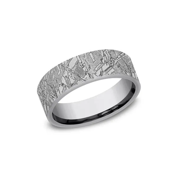 Tantalum Flat Band with a Fauz Meteorite Finish