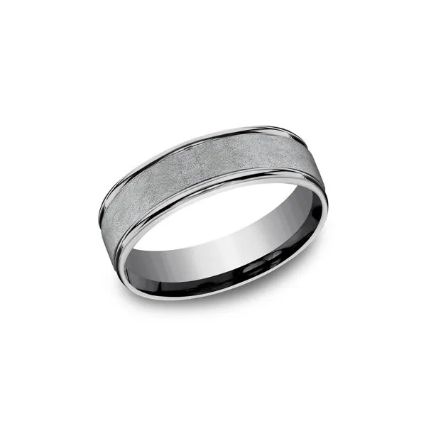 Tantalum Band with a Swirl Center and Polished Edges
