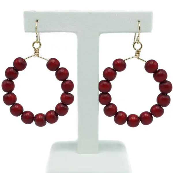 Wendy Perry Designs NC State Wolfpack Wooden Cristina Earrings