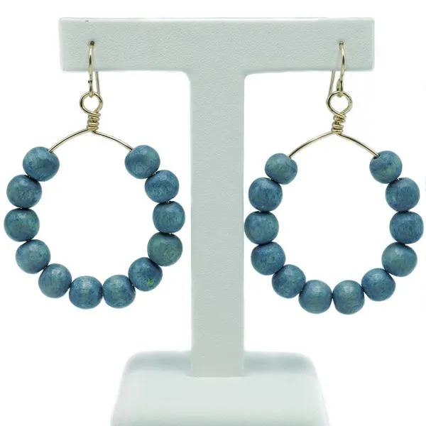 Wendy Perry Designs UNC Tar Heels Wooden Cristina Earrings