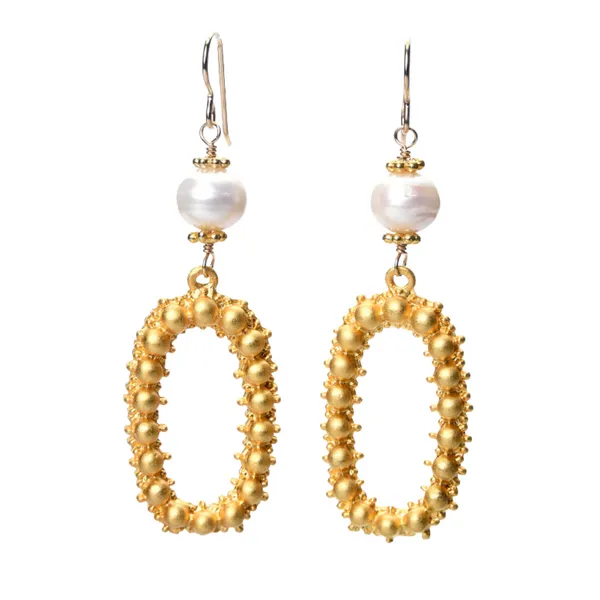 Wendy Perry Designs Captiva Gold Vermeil and Pearl Earrings