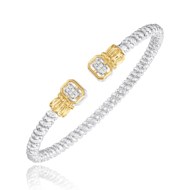 Vahan Sterling Silver and 14k Gold Moiré Beaded® Bangle Bracelet – 23846D03