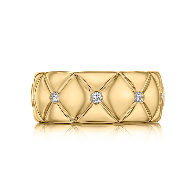 A.Jaffe 14k Yellow Gold with Diamonds Quilted Pattern Fashion Ring – FR3187/23
