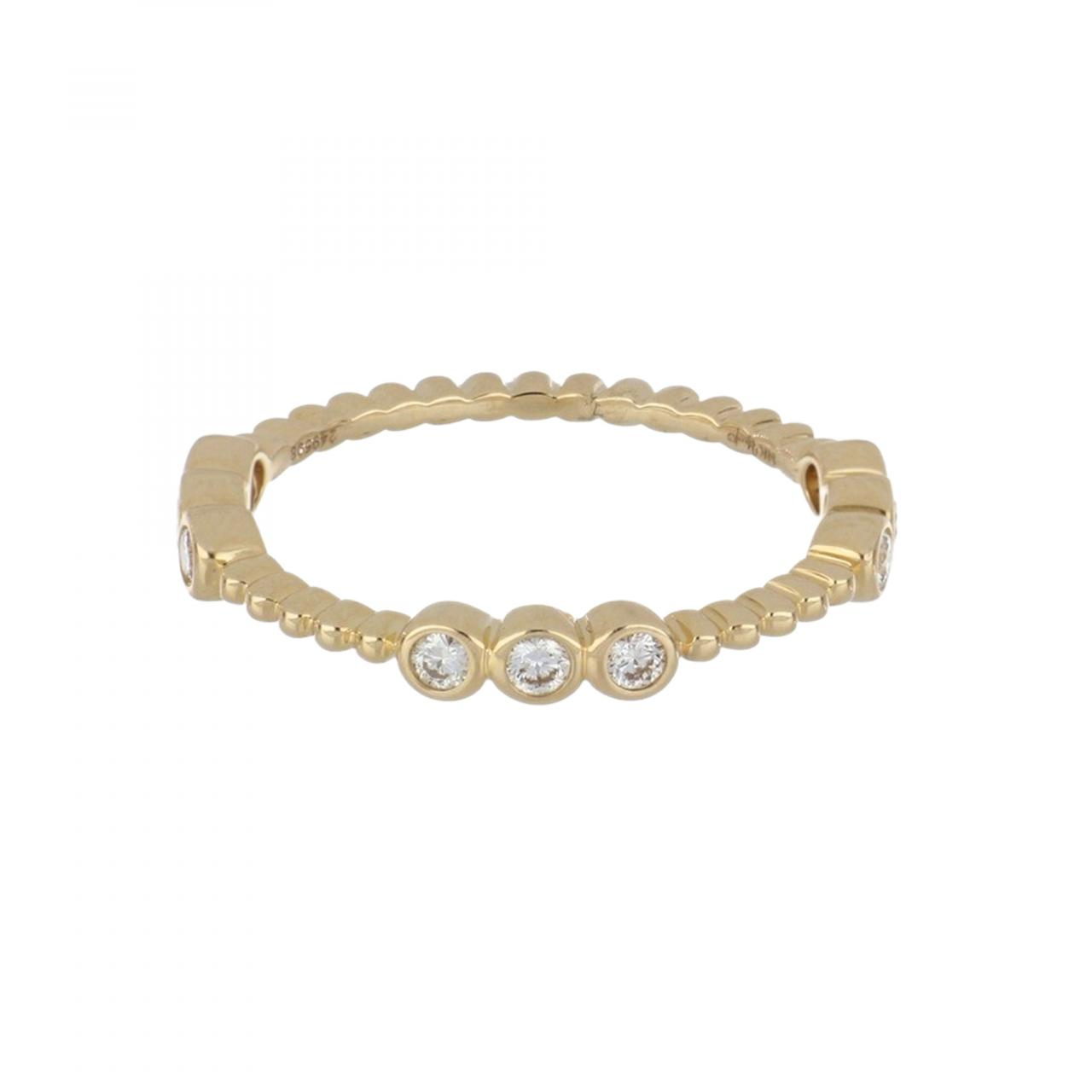 14K Gold Bead and Diamond 3/4 Band