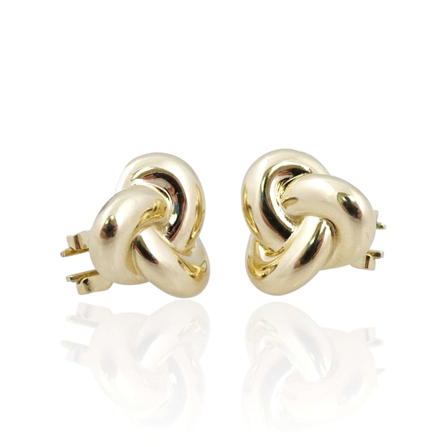 10k Yellow Gold Fancy Knots Design Earring – Elegant, Symbolic & Lightweight