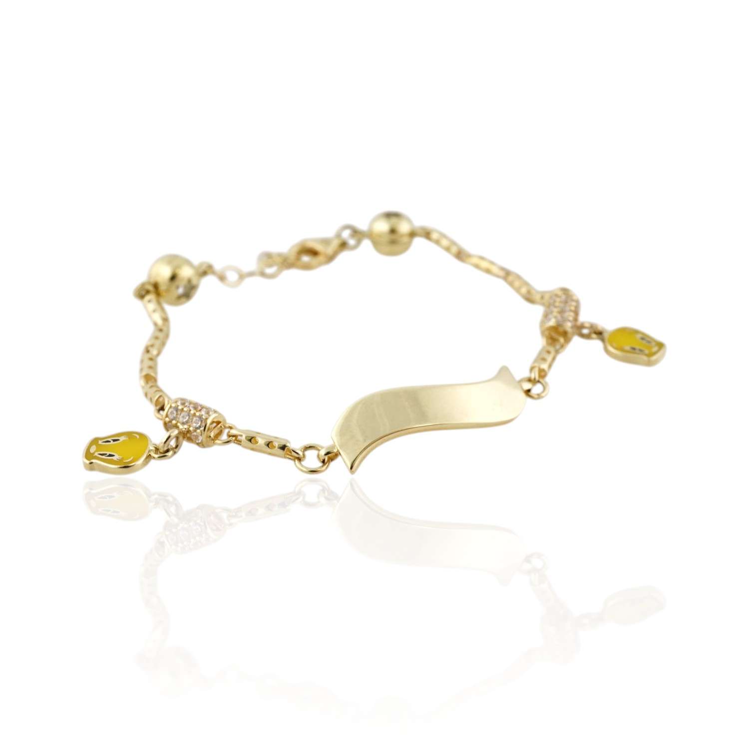 10k Yellow Gold Piolin ID Bracelet