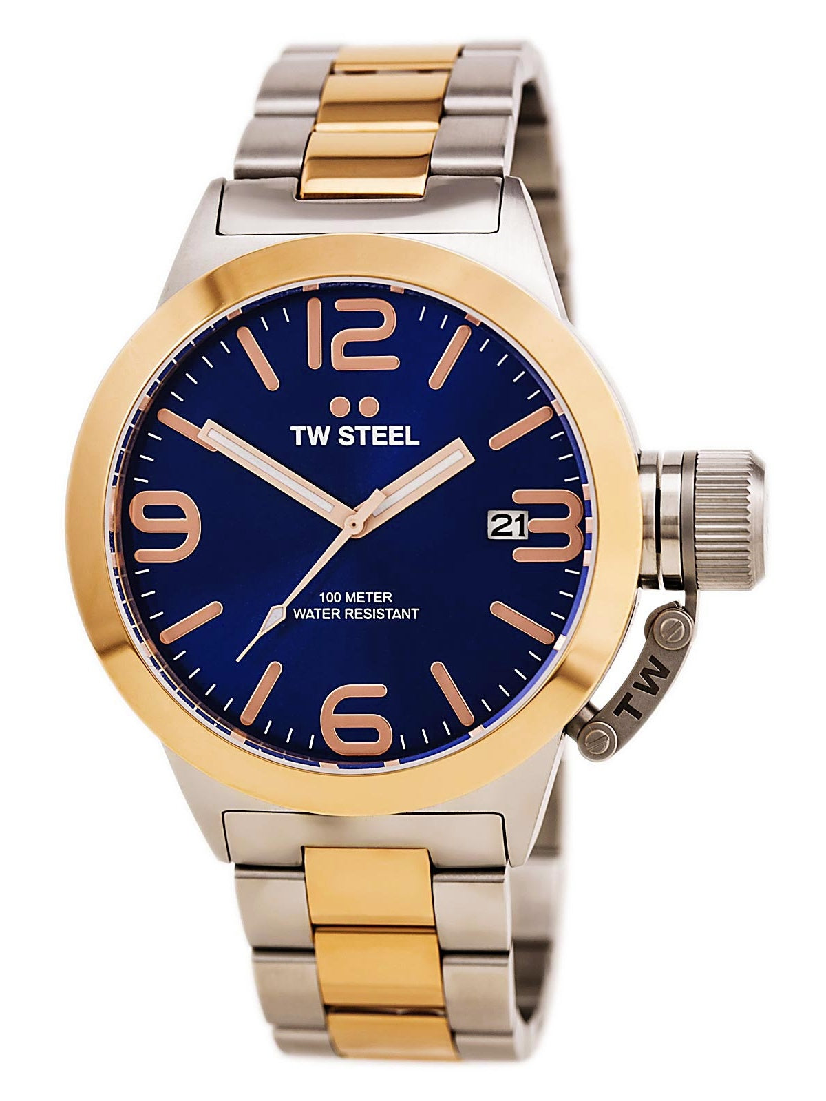 Tw Steel CB141 Canteen Bracelet Blue Dial Two Tone Rose Gold Steel Men Watches Lexor Miami