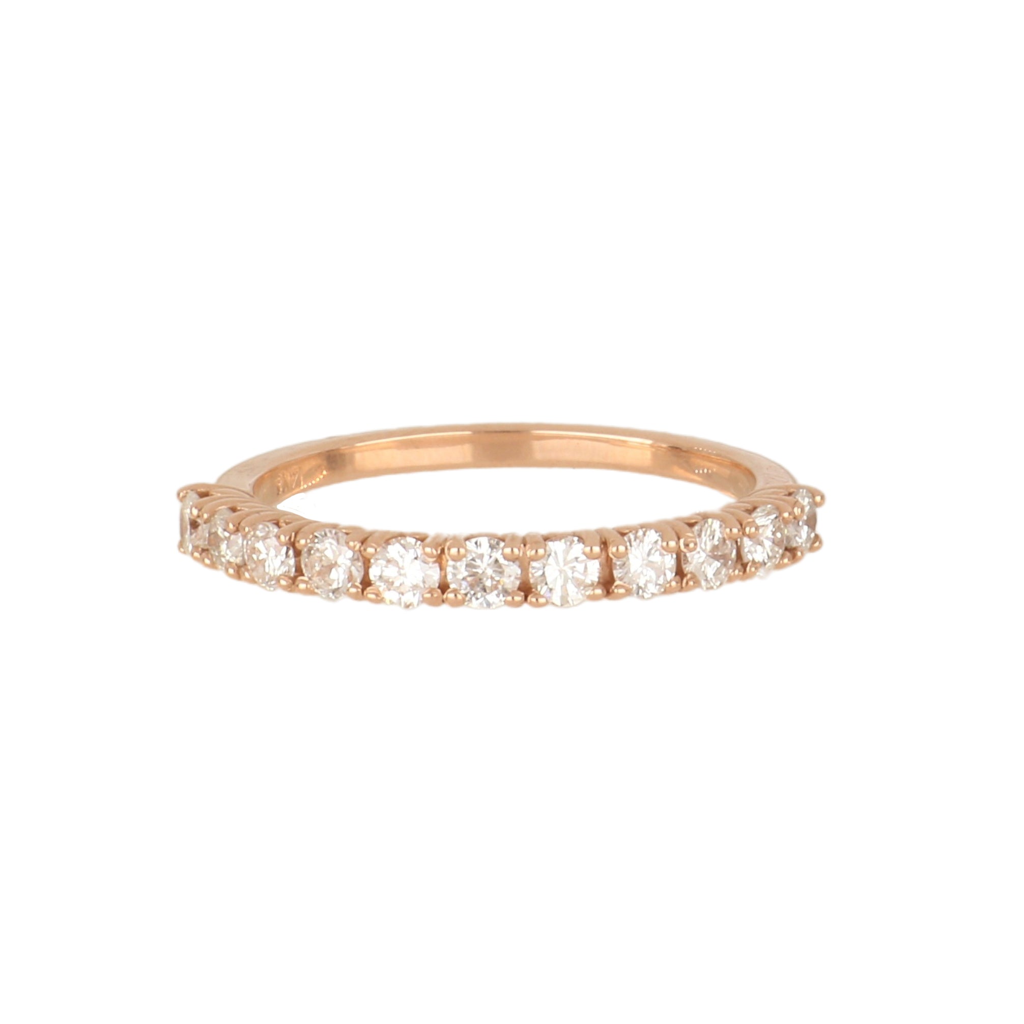 14K Rose Gold Diamond Half Band