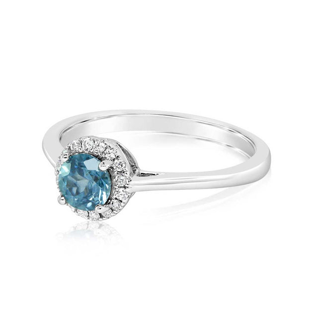 Parlé 14k White Gold Sapphire and Diamonds Halo Ring – RCC230MS2WI