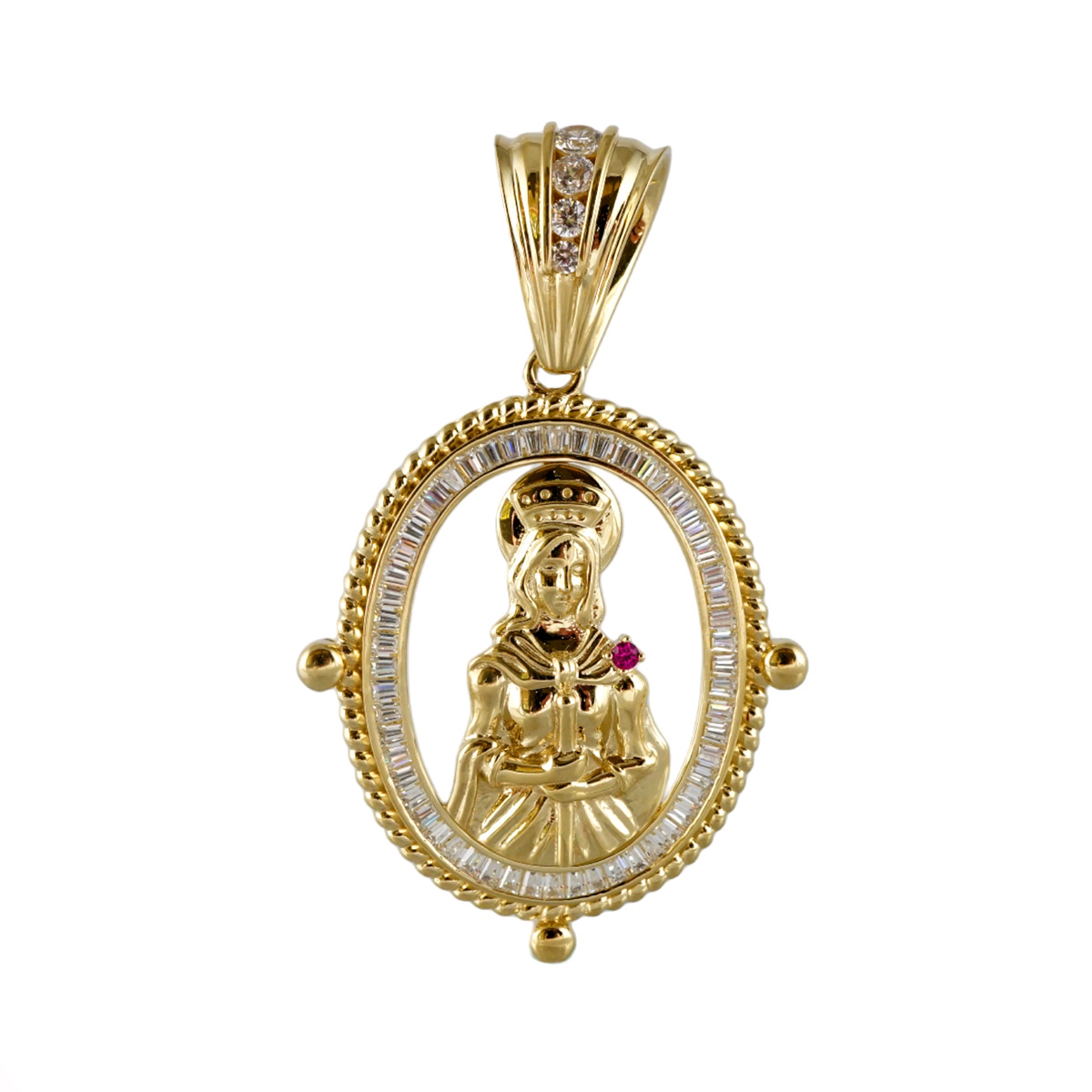 10k Santa Barbara Red Zircon Gold Pendant