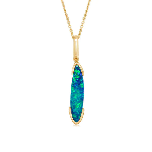 Parlé 14k Yellow Gold Australian Opal Doublet Free Form Pendant – POD348-51