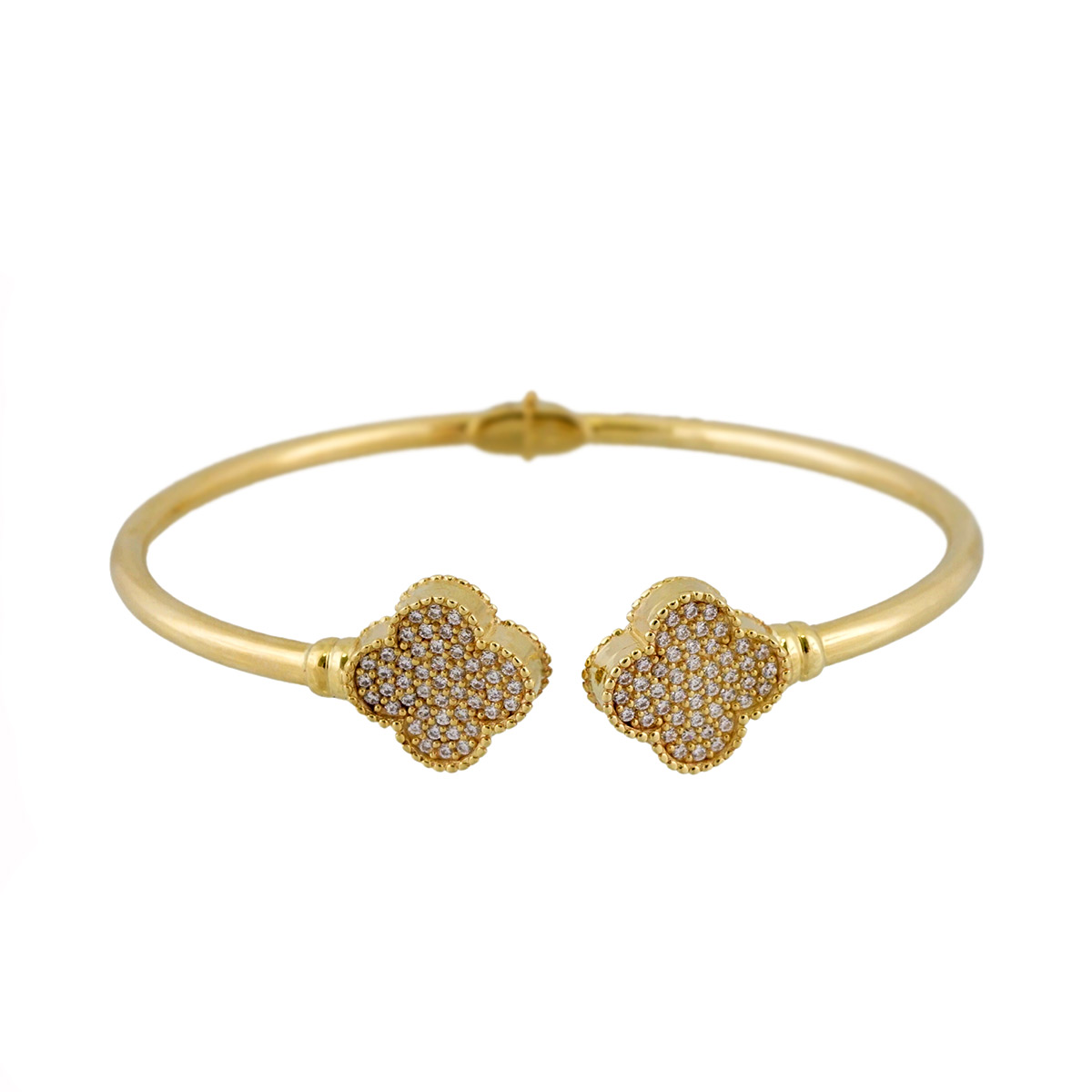 Women’s 14k Yellow Gold Clover Bangle