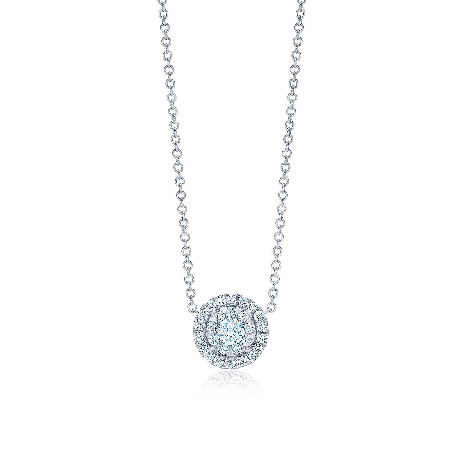 Sunburst Pendant with Diamond Halo