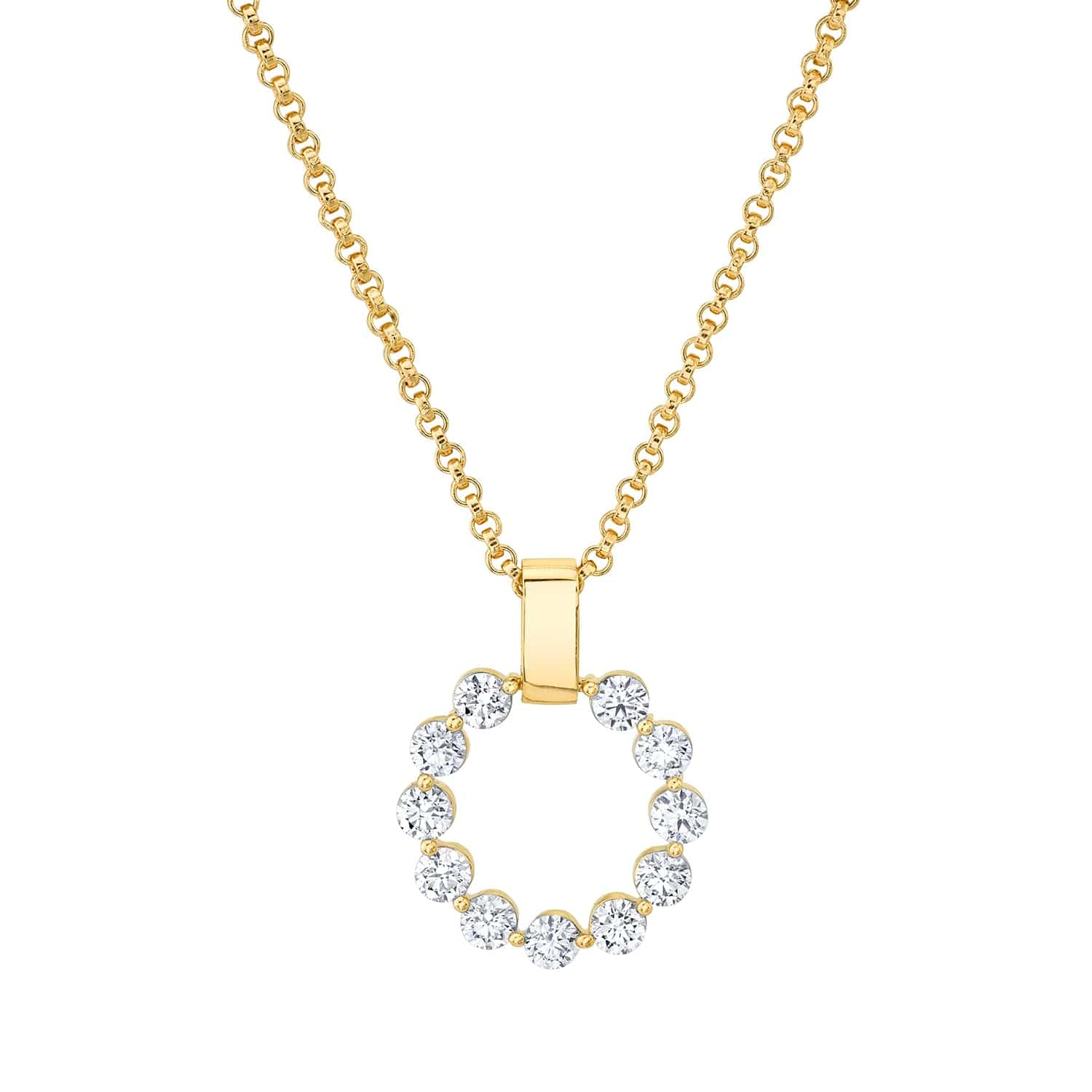 Michael M 14K Gold Diamond Cloud Large Pendant Necklace
