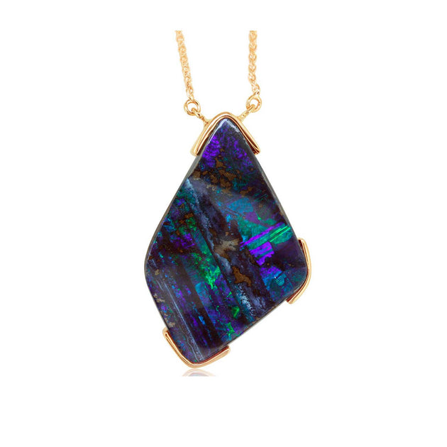 Parlé 14k Yellow Gold Australian Boulder Opal Drop Pendant – NBR0653AXCI