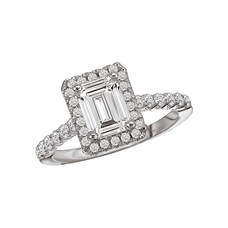 Contemporary Emerald Cut Engagement Ring