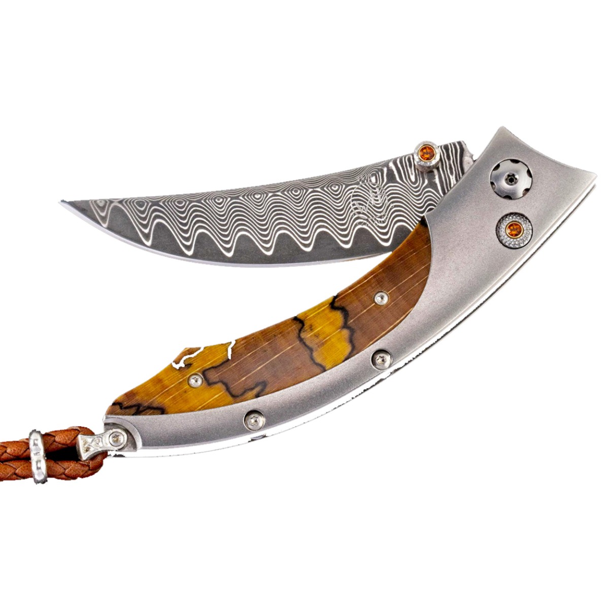 William Henry B11-ASPEN Damascus Steel Folding Knife