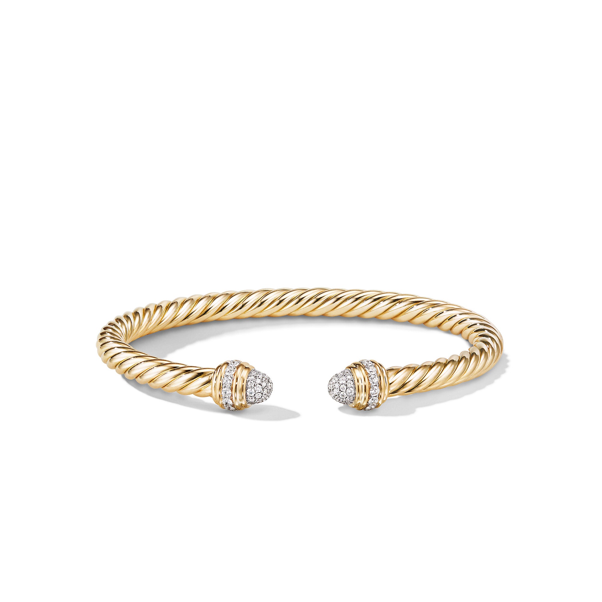 David Yurman Cable Bracelet in 18k Yellow Gold with Diamonds- B14629D88ADIM