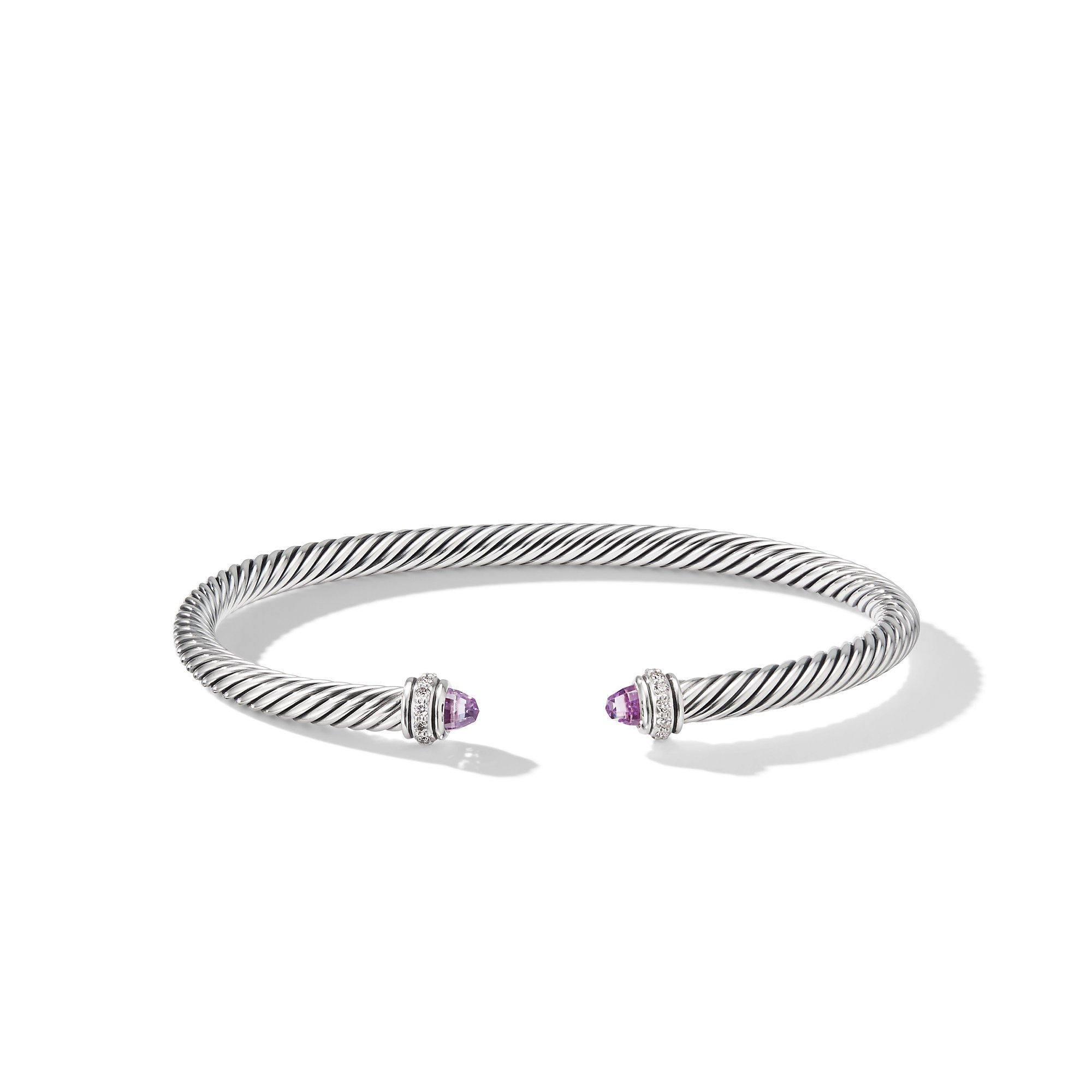 David Yurman Cable Classic Bracelet with Amethyst and Diamonds- B14711DSSAAMDIM