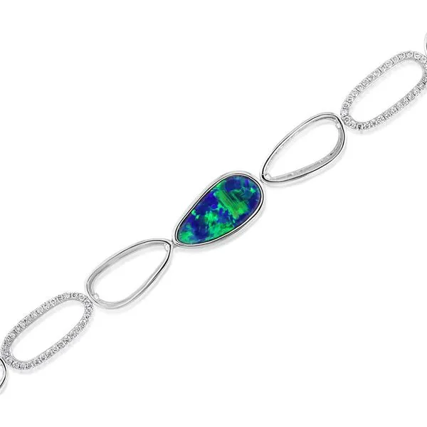 White Gold Opal Doublet Bracelet