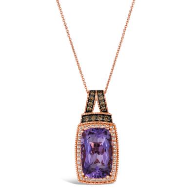 Le Vian Chocolatier® Pendant featuring Dark Amethyst Chocolate Diamonds® , Vanilla Diamonds® set in 14K Strawberry Gold®