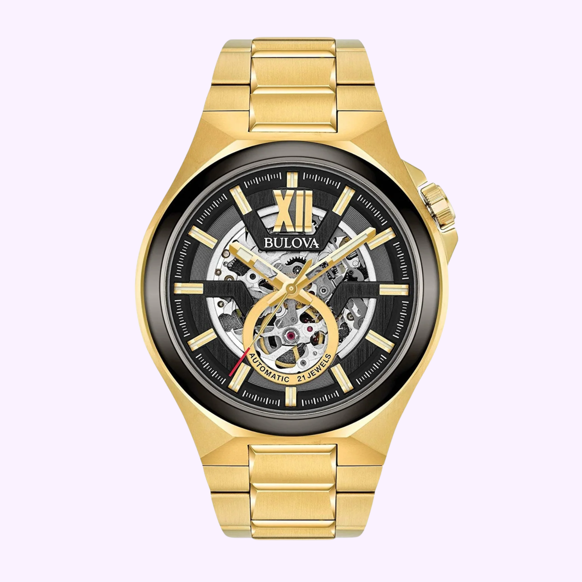 Bulova 98A178 Maquina Automatic Gold Stainless Steel Strap Men Watches