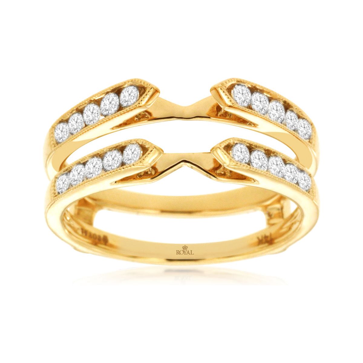 14k Yellow Gold Diamond Ring Guard