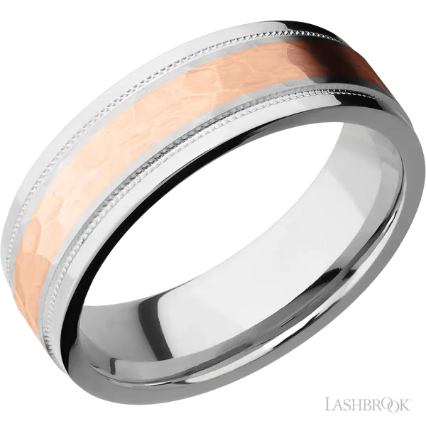 Cobalt Chrome with Hammer , Polish Finish and 14K Rose Gold Inlay