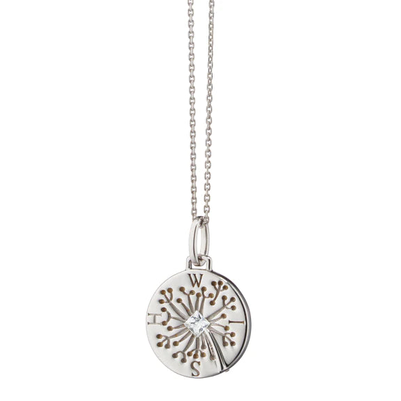 "Wish" Dandelion Sterling Silver Intagio Necklace