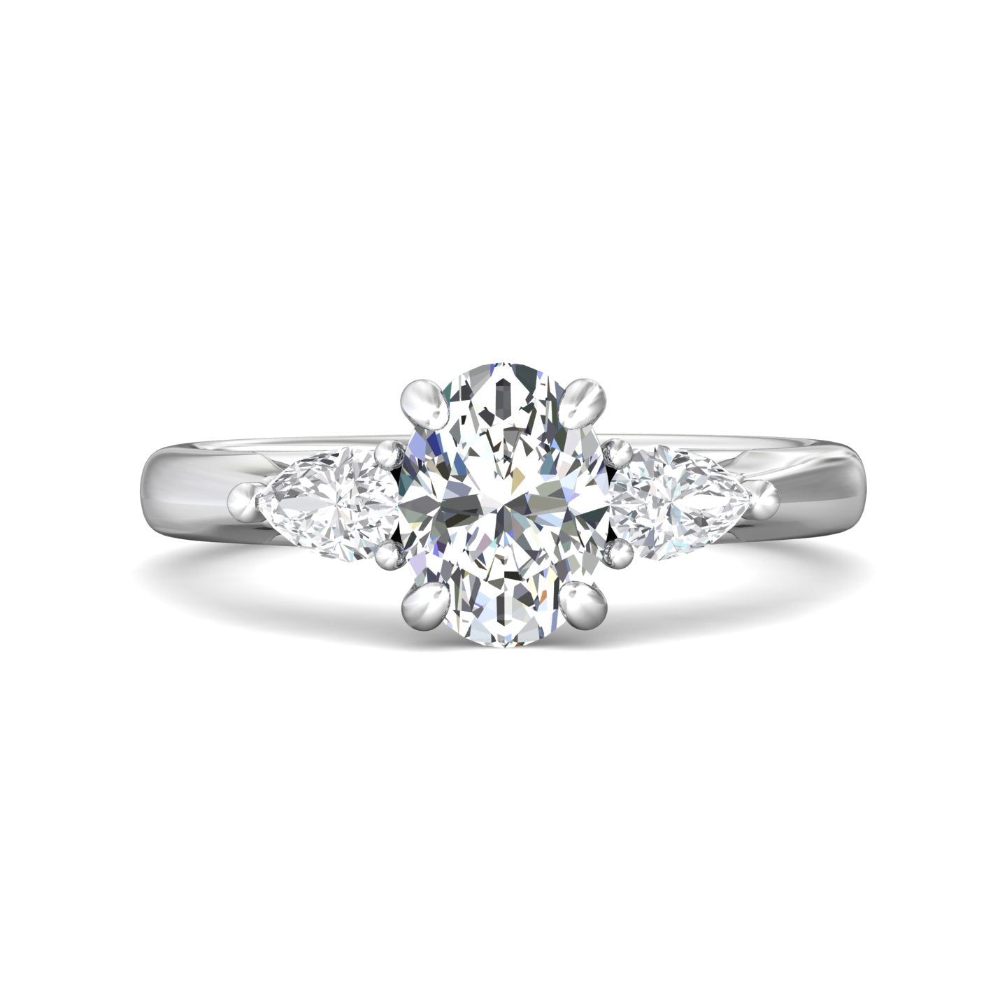 Three Stone Oval Engagement Ring