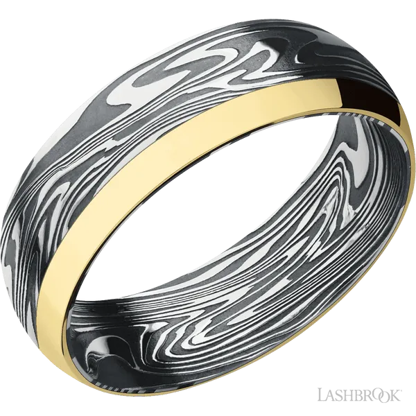 Kinetic with Acid Finish and 14K Yellow Gold Inlay
